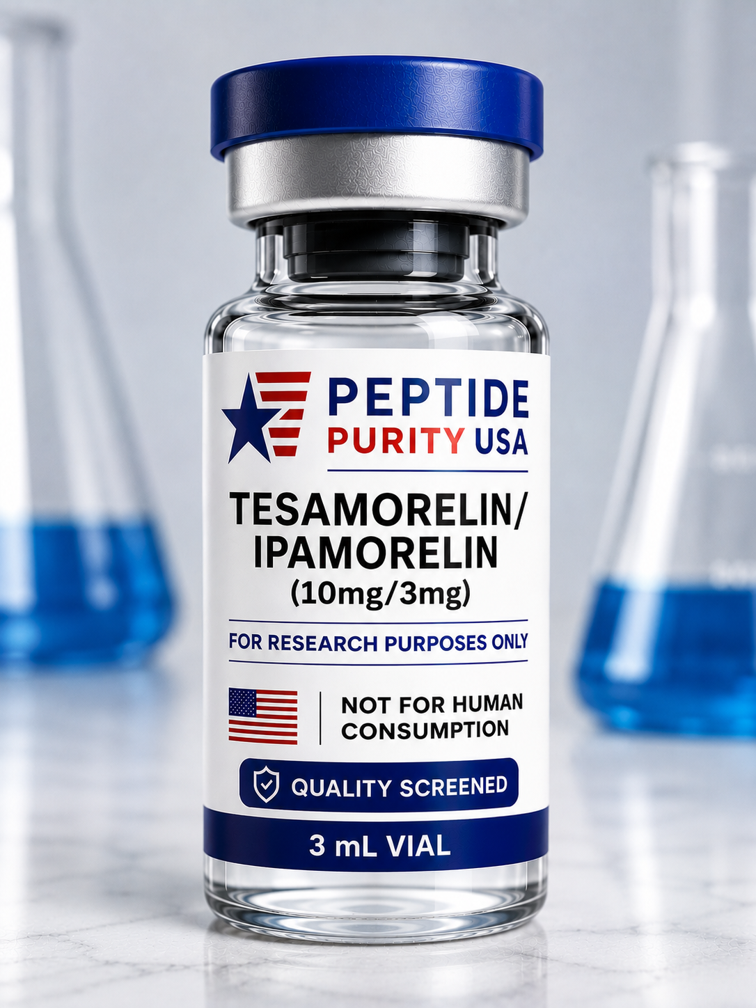 Tesamorelin / Ipamorelin 10mg / 3mg research vial